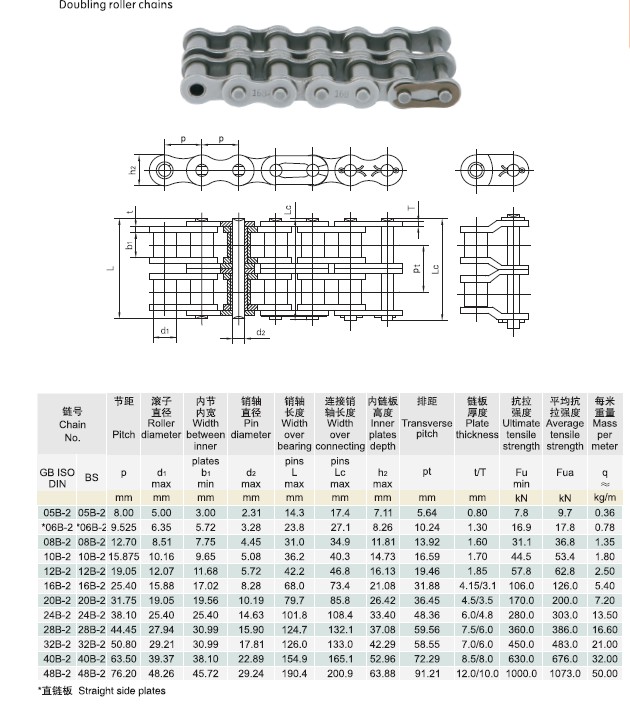 Duplex roller chain